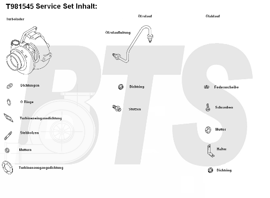 Compresor,sistem de supraalimentare T981545 BTS Turbo